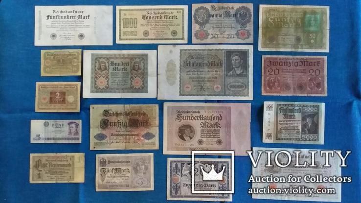 Коллекция банкнот  Германия , Рейх. 17 штук., фото №2