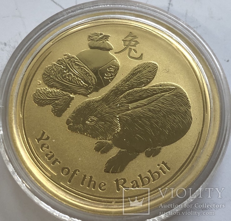 100 $ 2011 год Австралия лунар «Год Зайца» золото 32,1 грамм 999,9’, фото №2