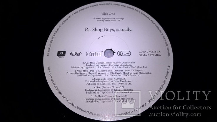 Pet Shop Boys (Actually) 1987. (LP). 12. Vinyl. Пластинка. ЕХ+/ЕХ+, фото №7