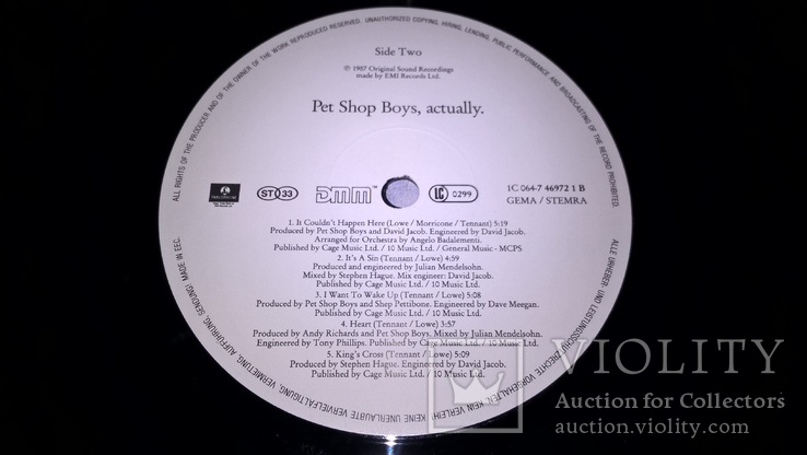 Pet Shop Boys (Actually) 1987. (LP). 12. Vinyl. Пластинка. ЕХ+/ЕХ+, фото №8