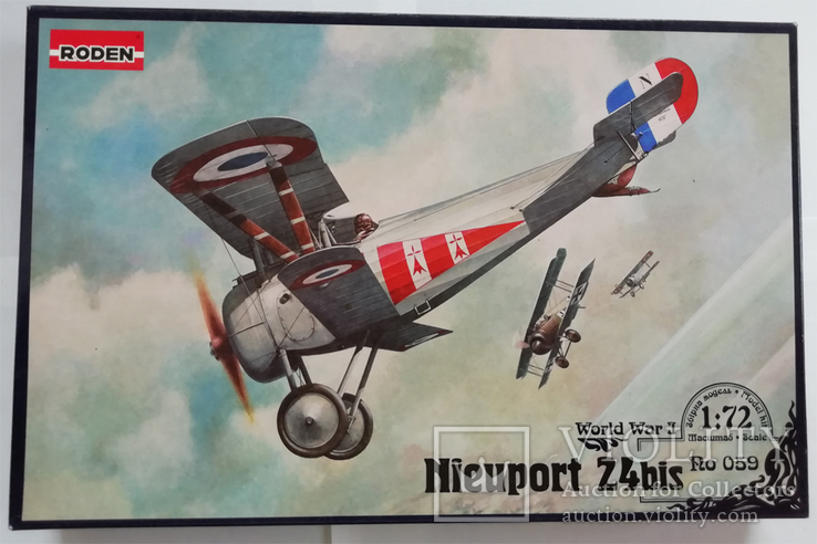 Французский самолет биплан Nieuport 24bis, 1-я мировая от Roden в 1:72, фото №2