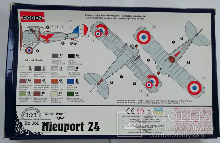 Французский самолет биплан Nieuport 24, 1-я мировая от Roden в 1:72, фото №3