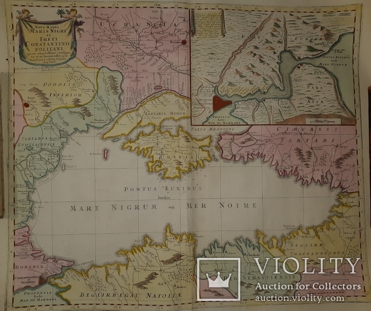 1750-е Карта Черного моря - 65х55 см., фото №2