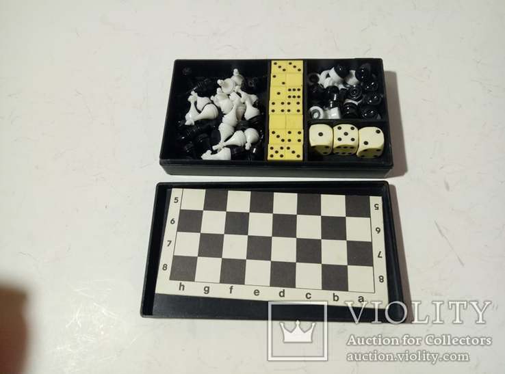 Дорожный набор игр (шахматы. шашки. домино. кости), фото №2