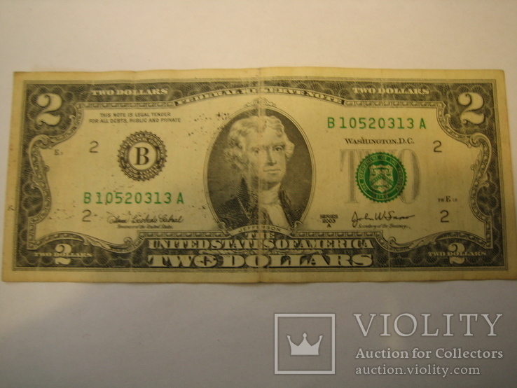 США  2 доллара 2003 года., фото №2
