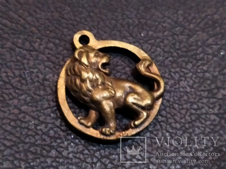 Лев кулон бронза брелок коллекционная миниатюра, фото №3