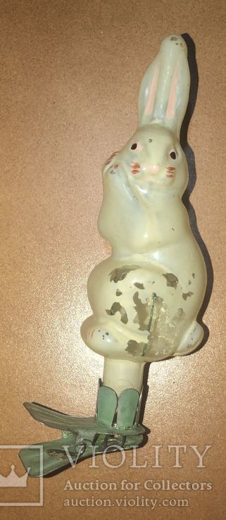 Игрушка Белый заяц (прищепка), фото №2