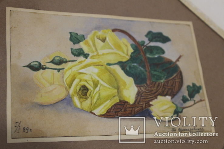 Квітковий натюрморт 29 року з підписом автора Т.Можаровская, фото №9