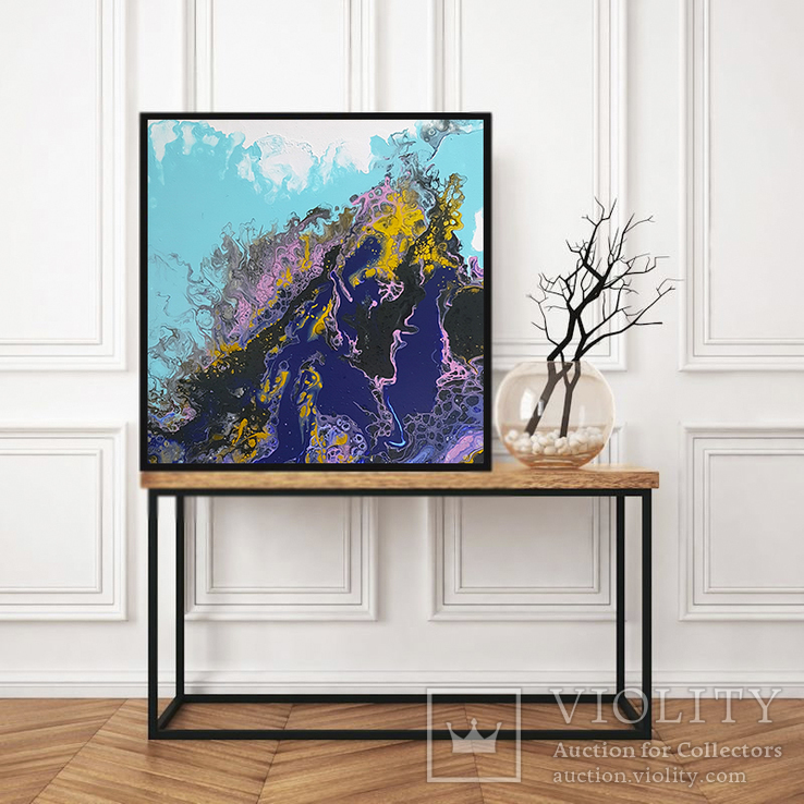 Интерьерная картина в современной технике Fluid art р 40*40 см, фото №9