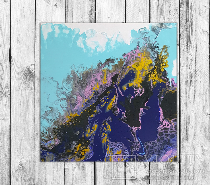 Интерьерная картина в современной технике Fluid art р 40*40 см, фото №2