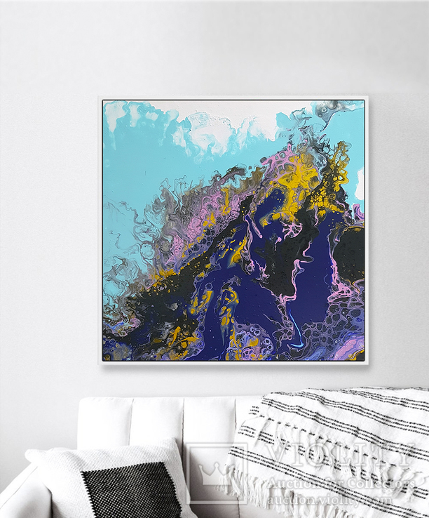 Интерьерная картина в современной технике Fluid art р 40*40 см, фото №10