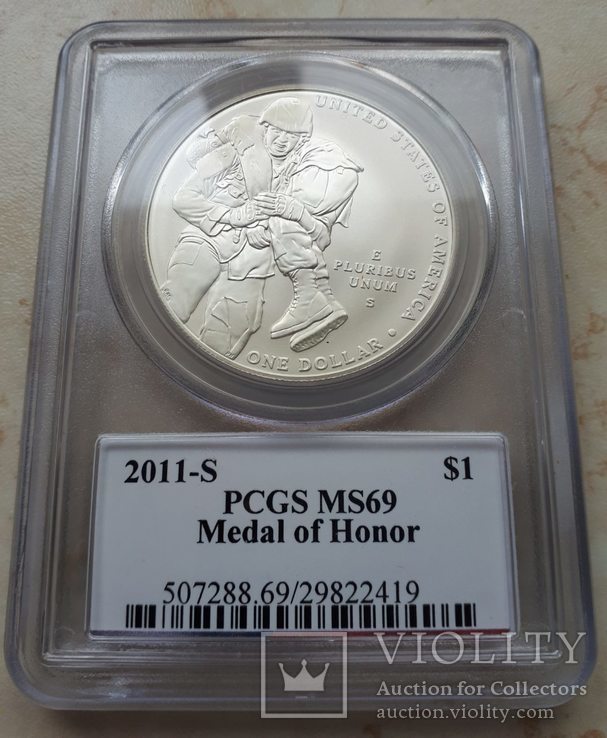 Medal of Honor $1 PCGS MS-69, фото №3
