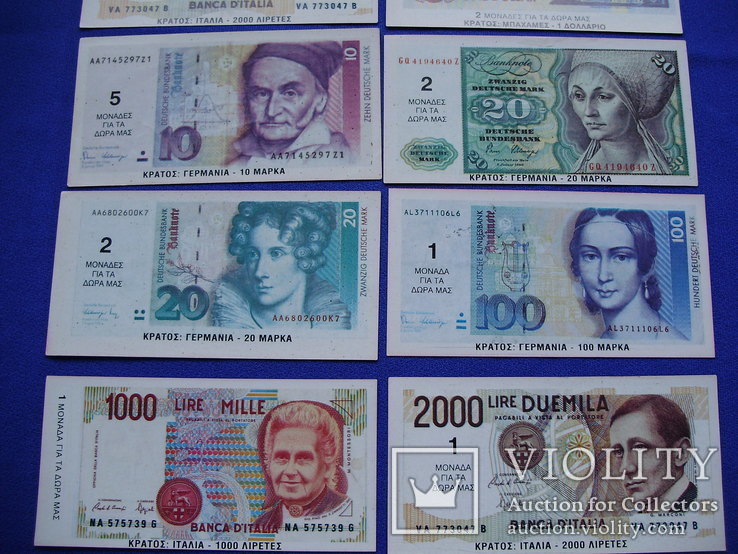 Карточки Вкладыши от жвачек деньги Валюта банкноты Мира 10 шт, фото №5