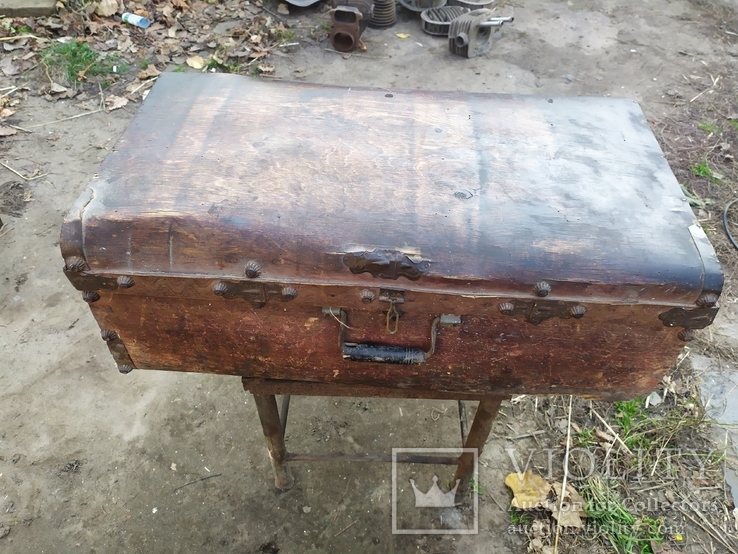 Старинный фанерный ящик саквояж, фото №2