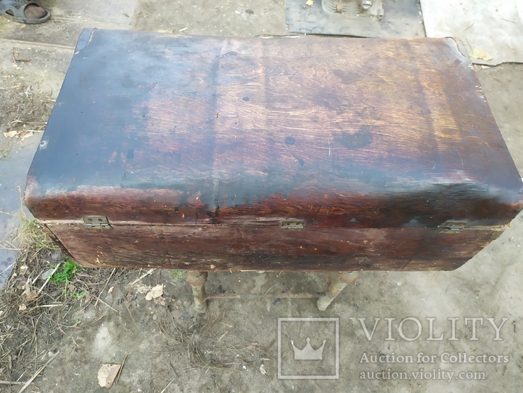 Старинный фанерный ящик саквояж, фото №4