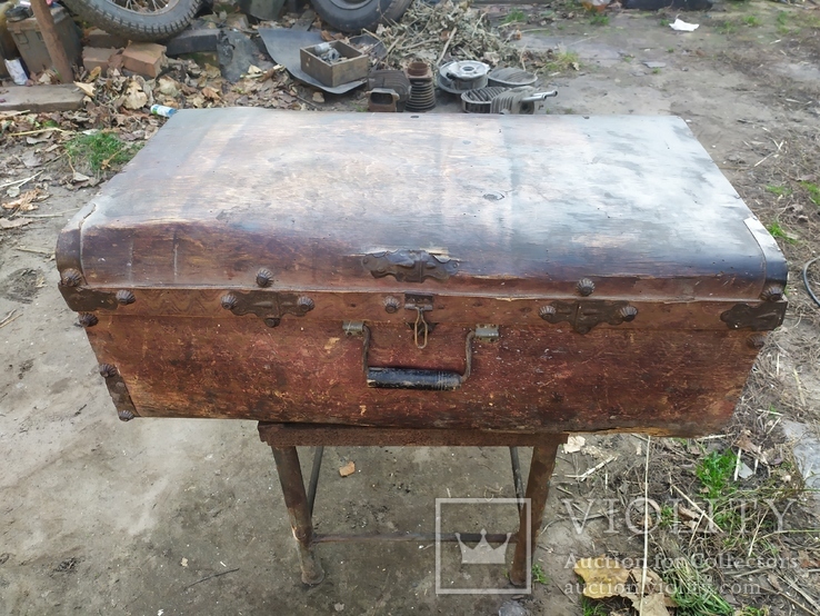 Старинный фанерный ящик саквояж, фото №6