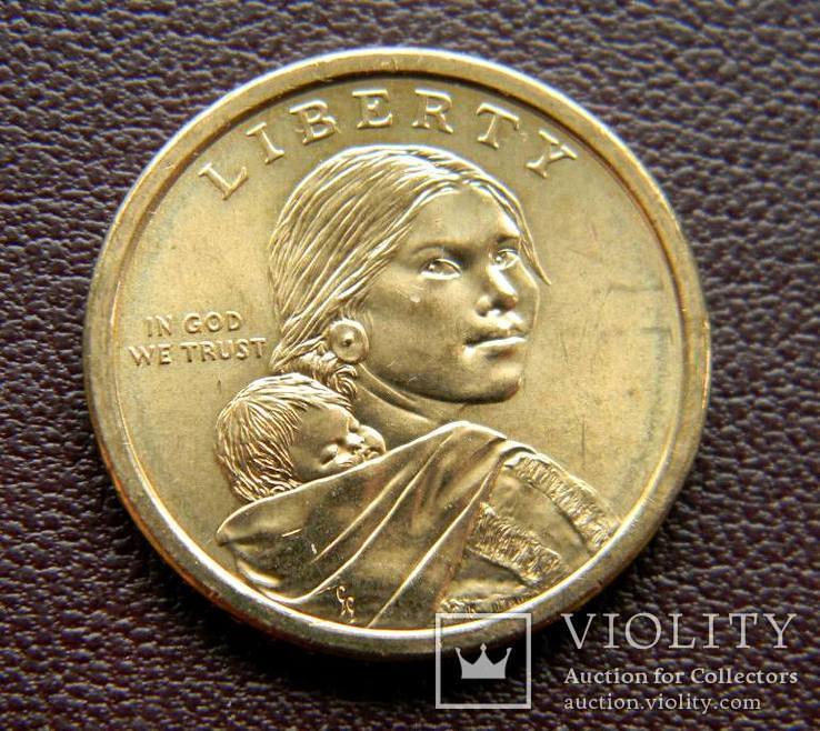 США 1 доллар 2011, Сакагавея Трубка мира, фото №4