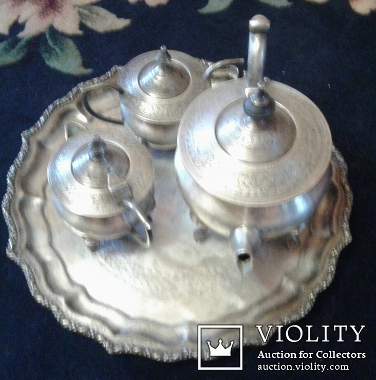 Индийский чайный сервиз  .серебро. 20 век., фото №12