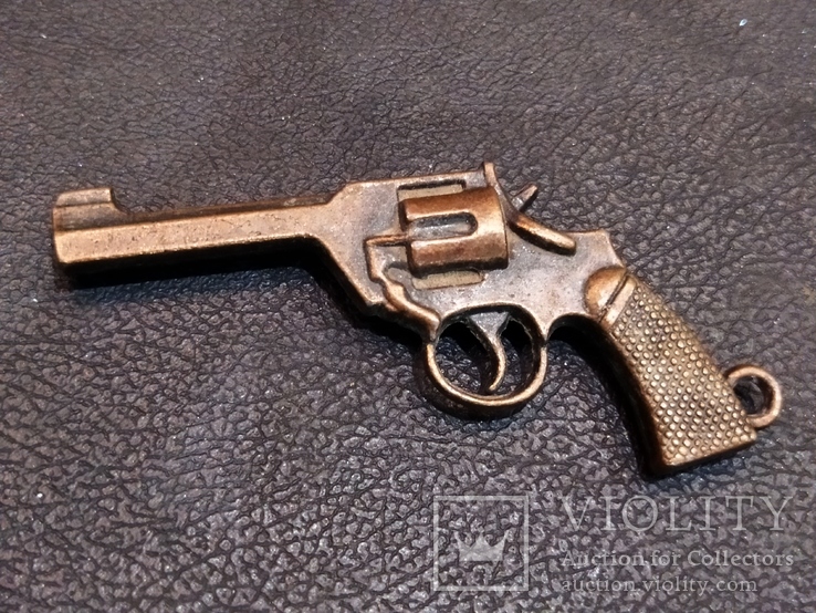 Пистолет коллекционный бронза брелок миниатюра, фото №3