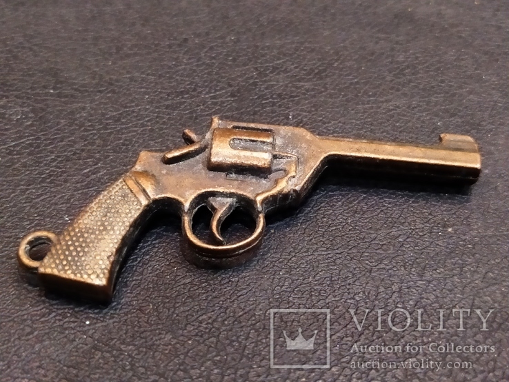 Пистолет коллекционный бронза брелок миниатюра, фото №5