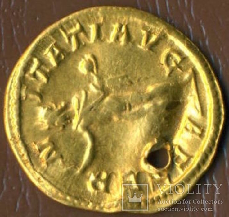 Ауреус Гордиана III с реверсом бога солнца Сол, фото №3