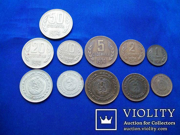 Монеты Болгарии стотинки 1974 г. 1 2  5 10 20 50 стотинок  11 шт, фото №4