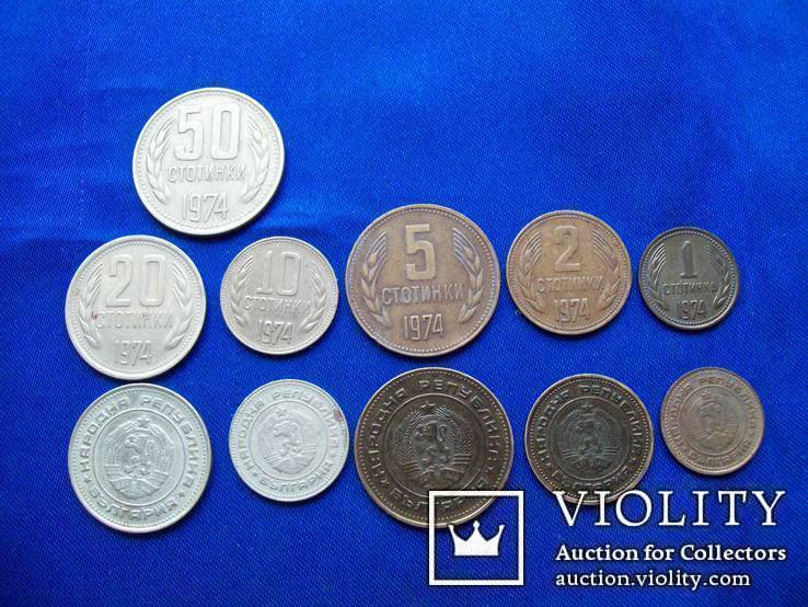 Монеты Болгарии стотинки 1974 г. 1 2  5 10 20 50 стотинок  11 шт, фото №5