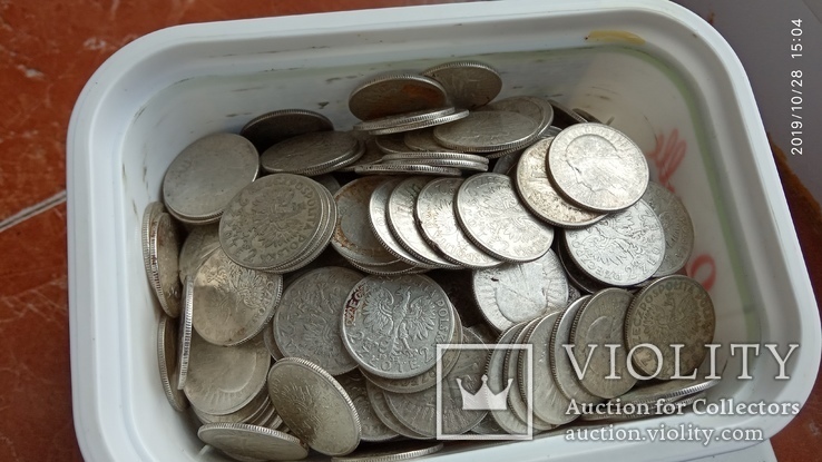 Срібло 999грам  в монетах по 2 злотих 1932-33-34, фото №6