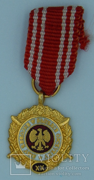 Польша. Медаль "Вооруженные силы на службе Родине". Золотая степень. Миниатюра., фото №2