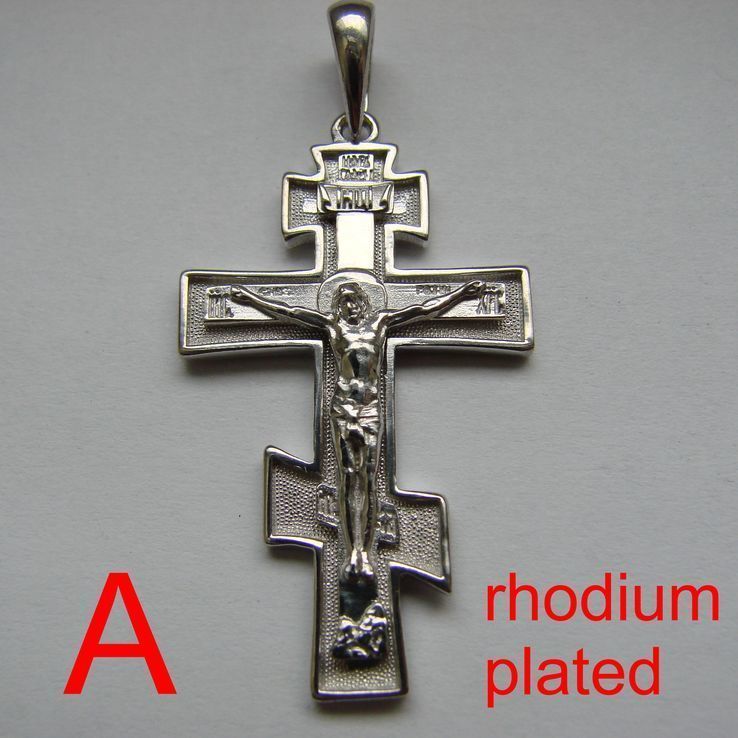 (A) Православный серебряный (925) крест.(родиевое покрытие) (меньший), photo number 2