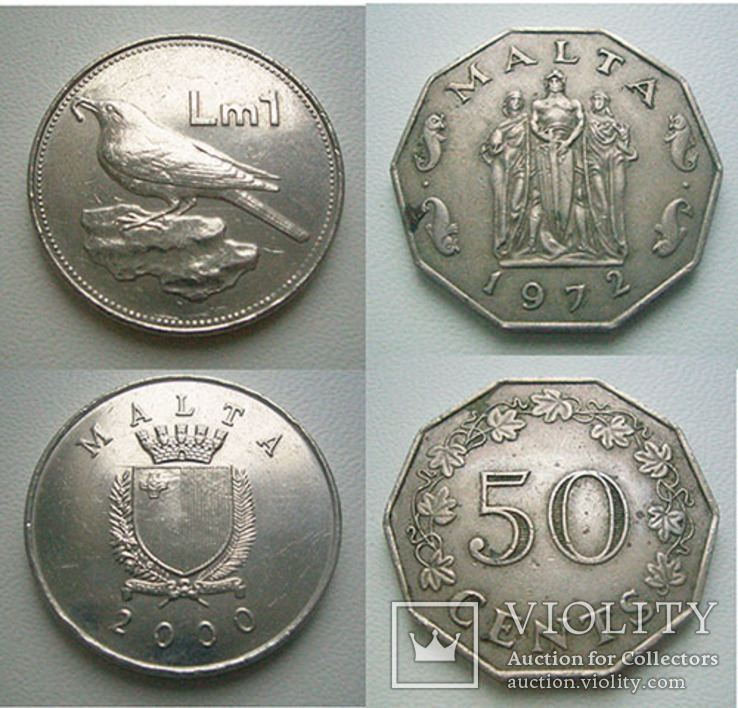Мальта, 2, 50 центов и 1 лира, фото №2