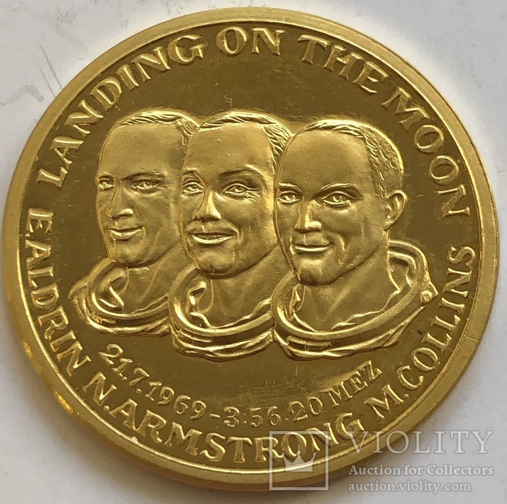 Медаль в честь высадки на Луну золото 7,98 грамм 999,9’, фото №3