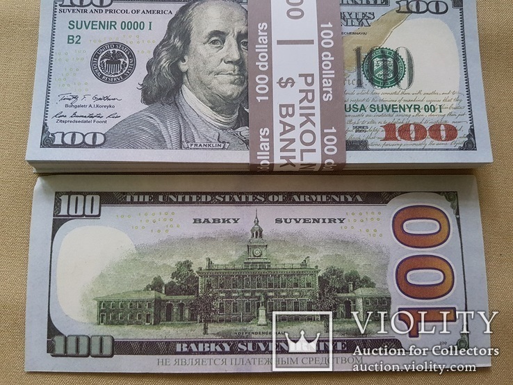 Сувенирные деньги 100 $ долларов. нового образца, фото №3