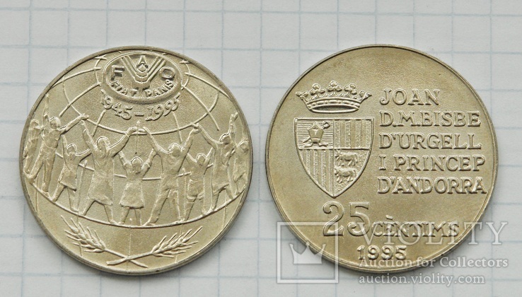 Андорра, 25 сентимов, 1995, ФАО