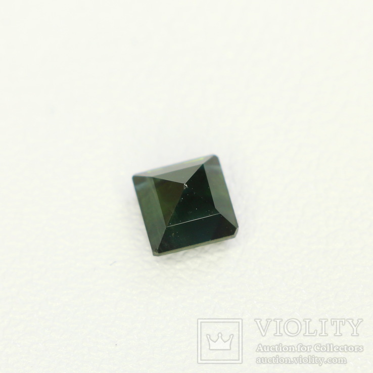 Зелёный сапфир негрет огранён на заказ 0.77ст 4.5х4.6мм, фото №8