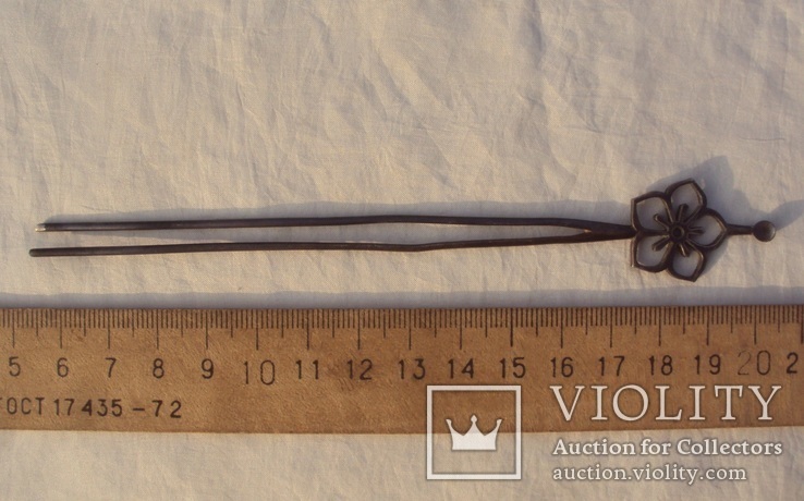 Серебряная шпилька для волос, 19-й век., фото №10