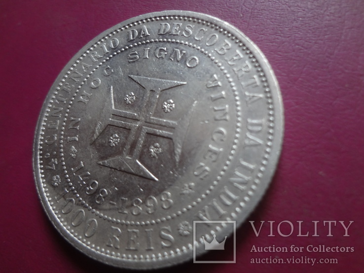 1000 рейс 1898 Португалия  серебро   (S.1.8)~, фото №6
