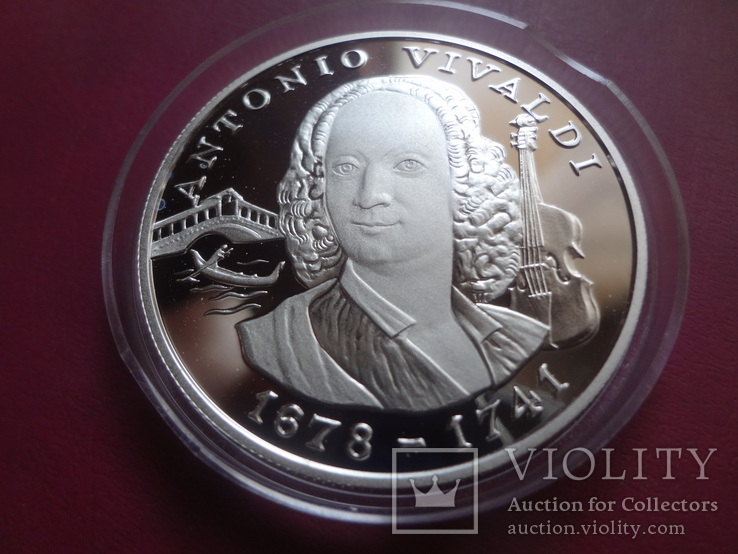 10 динер 1997 Андорра Вивальди унция  серебро   (S.3.11)~, фото №3