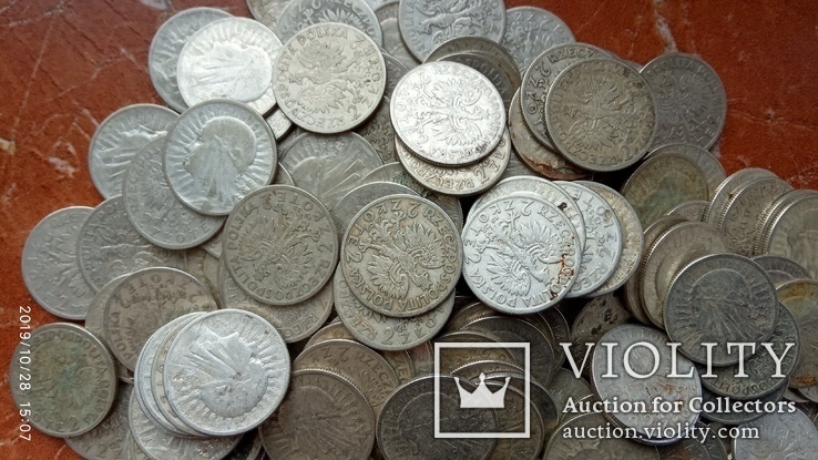 Срібло 999грам  в монетах по 2 злотих 1932-33-34, фото №3