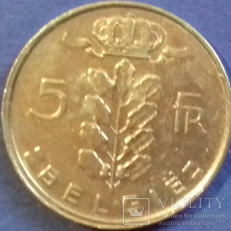 Бельгія 5 франків 1974 р, фото №2