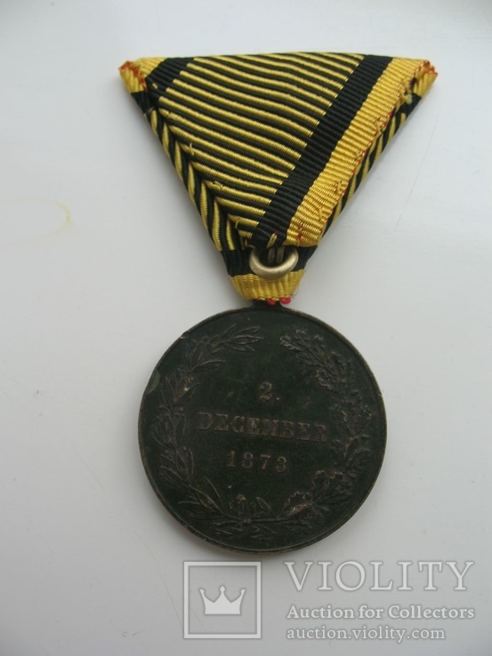Австро-Венгрия " Военная медаль " " 2 December 1873 ", фото №3