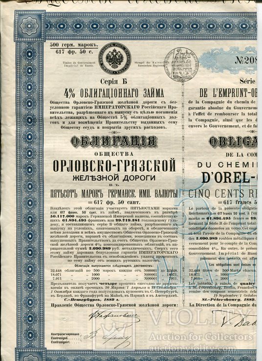 1889. Орловско-Грязская ЖД