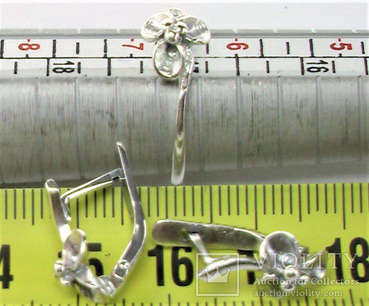 Набор кольцо перстень размер 17 серьги серебро СССР 875 проба 4,33 грамма, фото №6