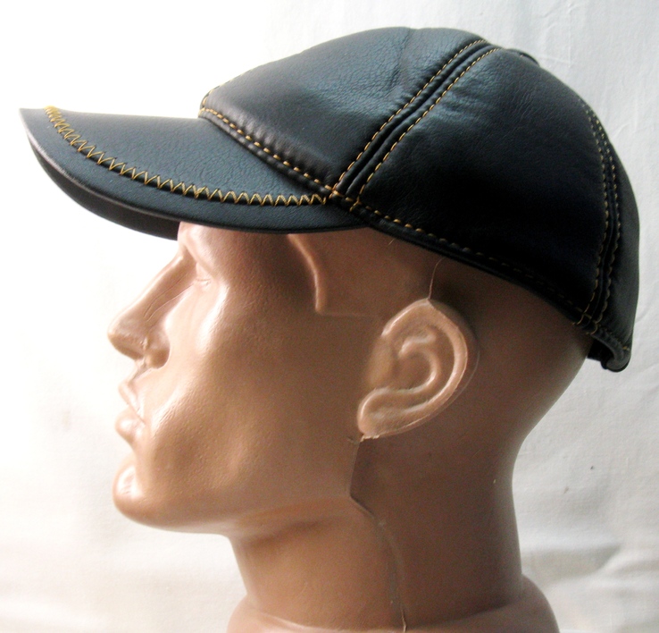 Czapka - czapka z daszkiem , r. 55 , skórze zamiennik , proshitaya . Ocieplony ., numer zdjęcia 3