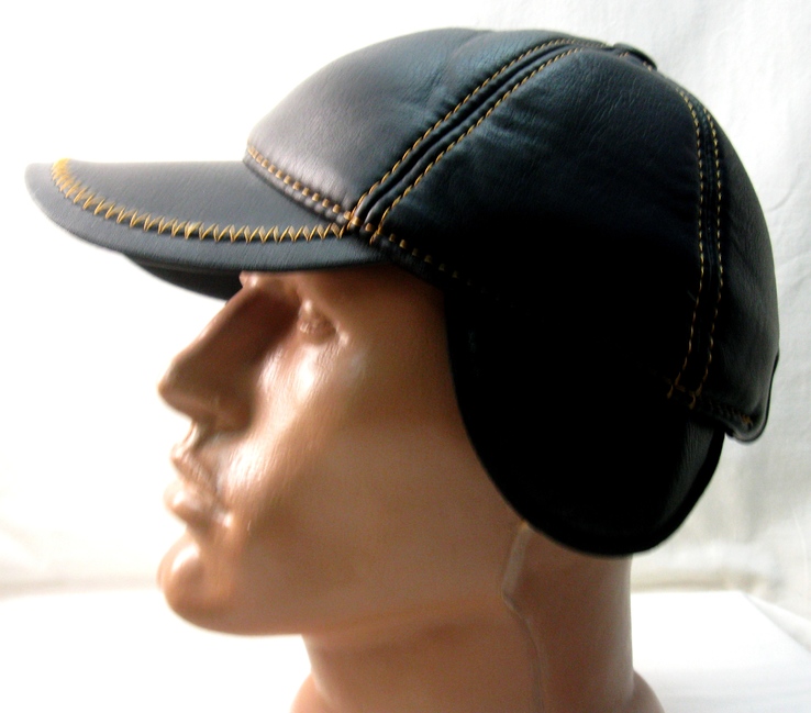 Czapka - czapka z daszkiem , r. 55 , skórze zamiennik , proshitaya . Ocieplony ., numer zdjęcia 10