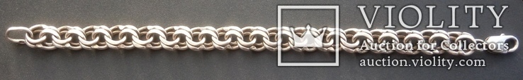 Массивный серебряный браслет (44.89 гр) украинская проба (925)., фото №3
