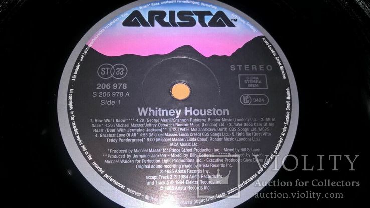  Whitney Houston (Whitney Houston) 1985. (LP). 12. Vinyl. Пластинка. Germany., фото №5