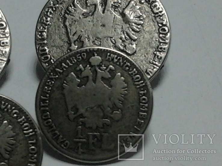 Монетовидные пуговици (1/4 EL 1859)--7шт, фото №3
