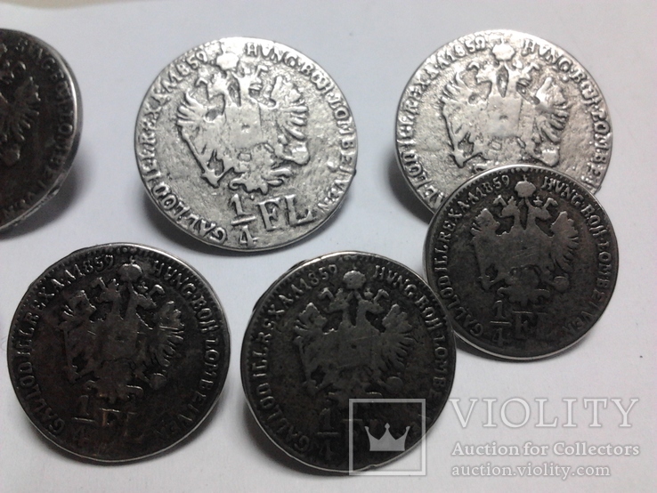 Монетовидные пуговици (1/4 EL 1859)--7шт, фото №4