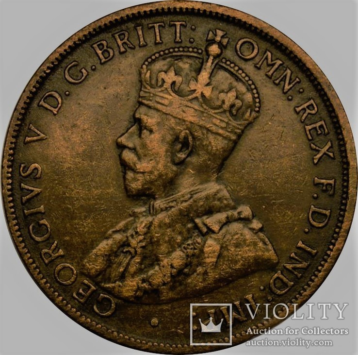 Австралия 1 пенни 1919  Георг V, фото №2
